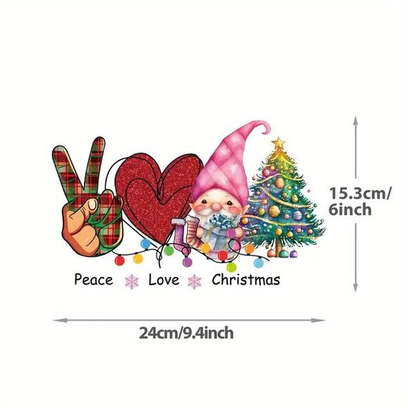 Fashion Graphic Print Peace Love Christmas Cheer Design Trendy Canvas Tote Bag - Picture 3 of 4